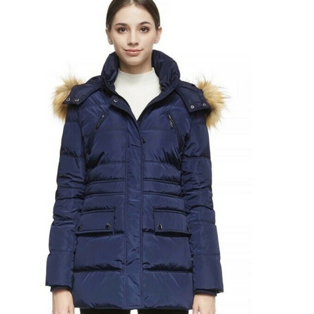 Orolay Women's Thickened Down Jacket Navy Blue SzS